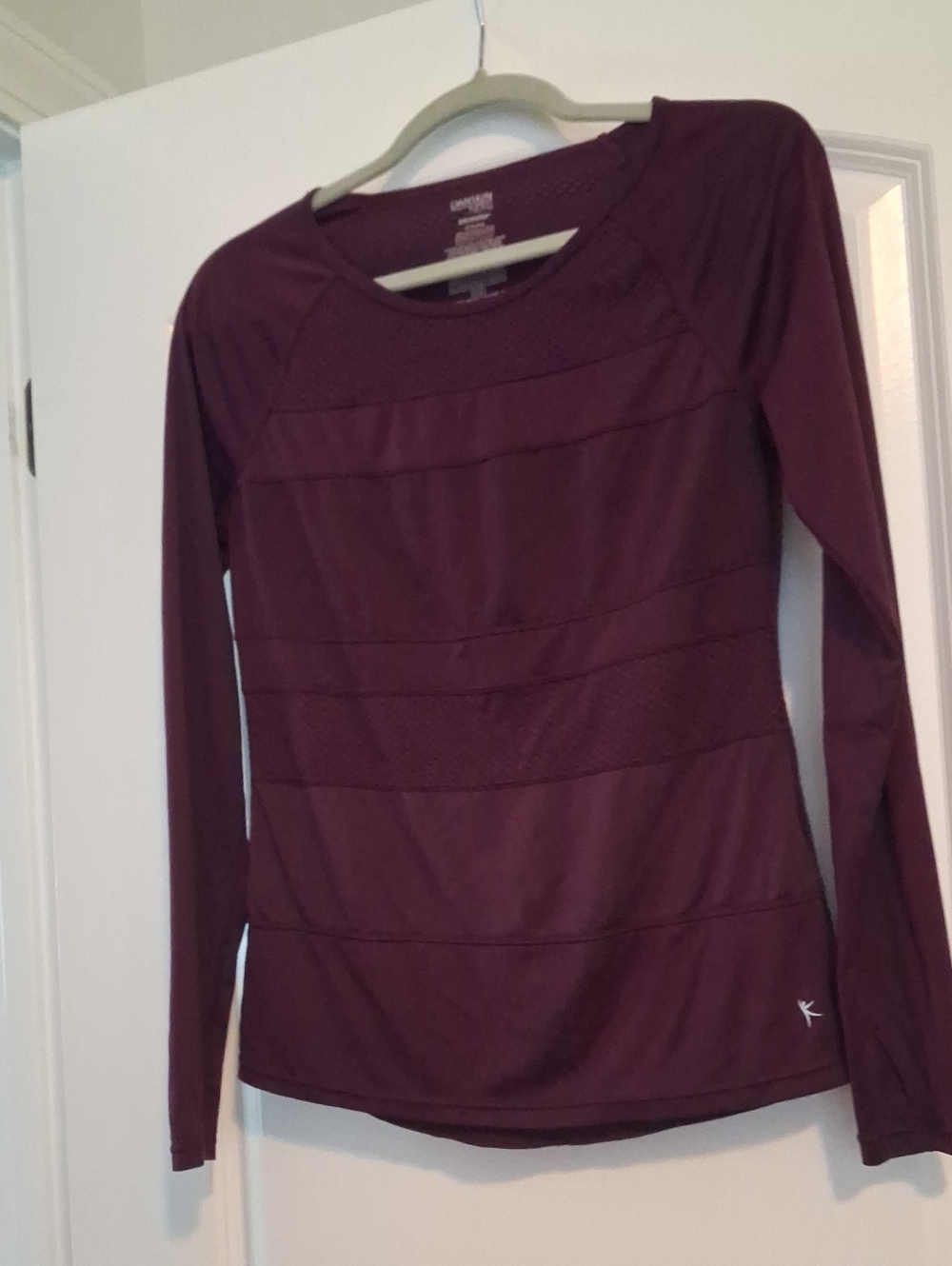 Danskin Now Long Sleeve Performance Top in Burgundy Plum